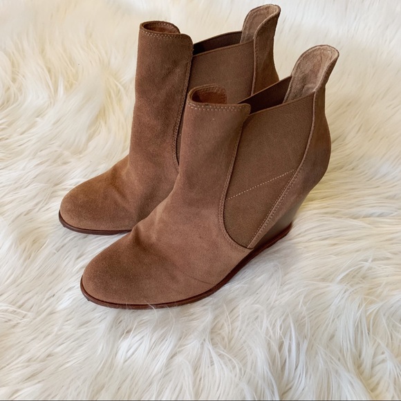 Corso Como Shoes - Corso Como Suede Wedge Booties Stretch 10